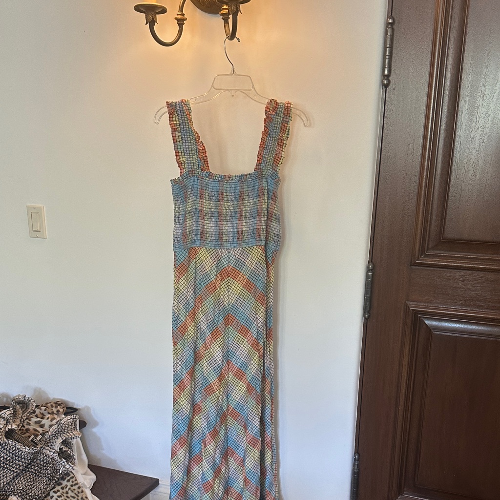 Ganni Colorful Chevron Maxi Dress